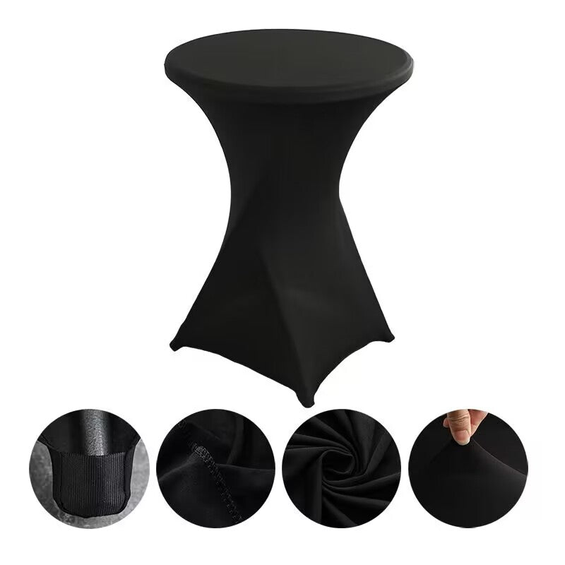 Cocktail High Top Table Covers Fitted Spandex Round Cocktail Tablecloth for Bar Height Standing Table Cloths Reusable, for Party Wedding Banquet Event Decorations