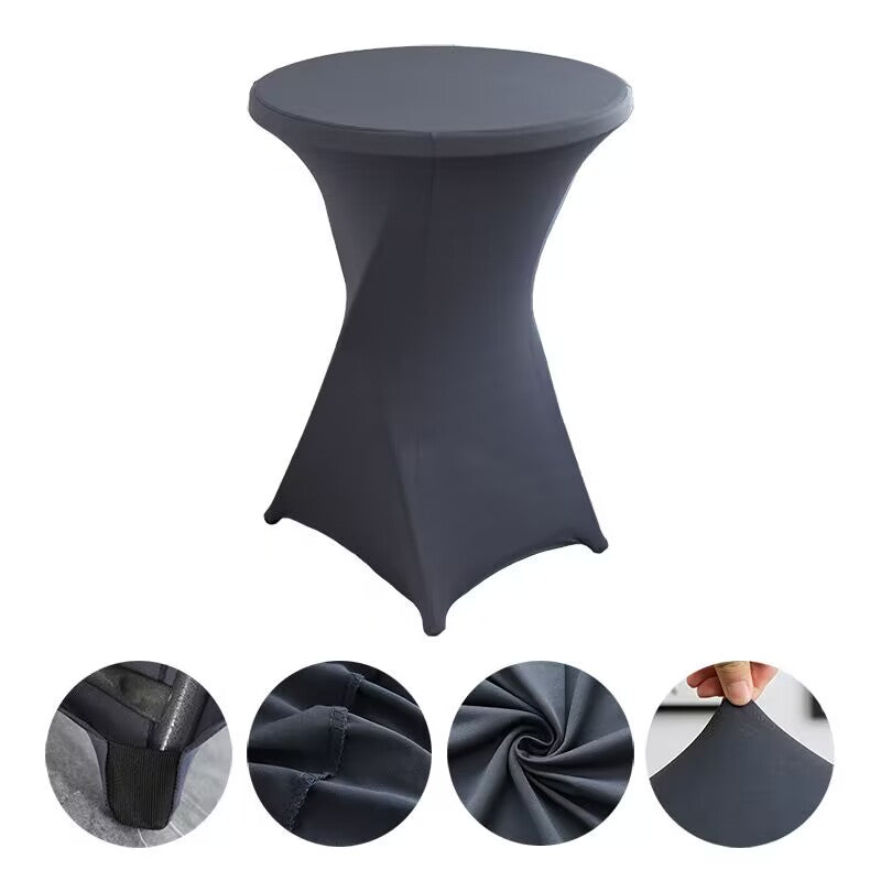 Cocktail High Top Table Covers Fitted Spandex Round Cocktail Tablecloth for Bar Height Standing Table Cloths Reusable, for Party Wedding Banquet Event Decorations