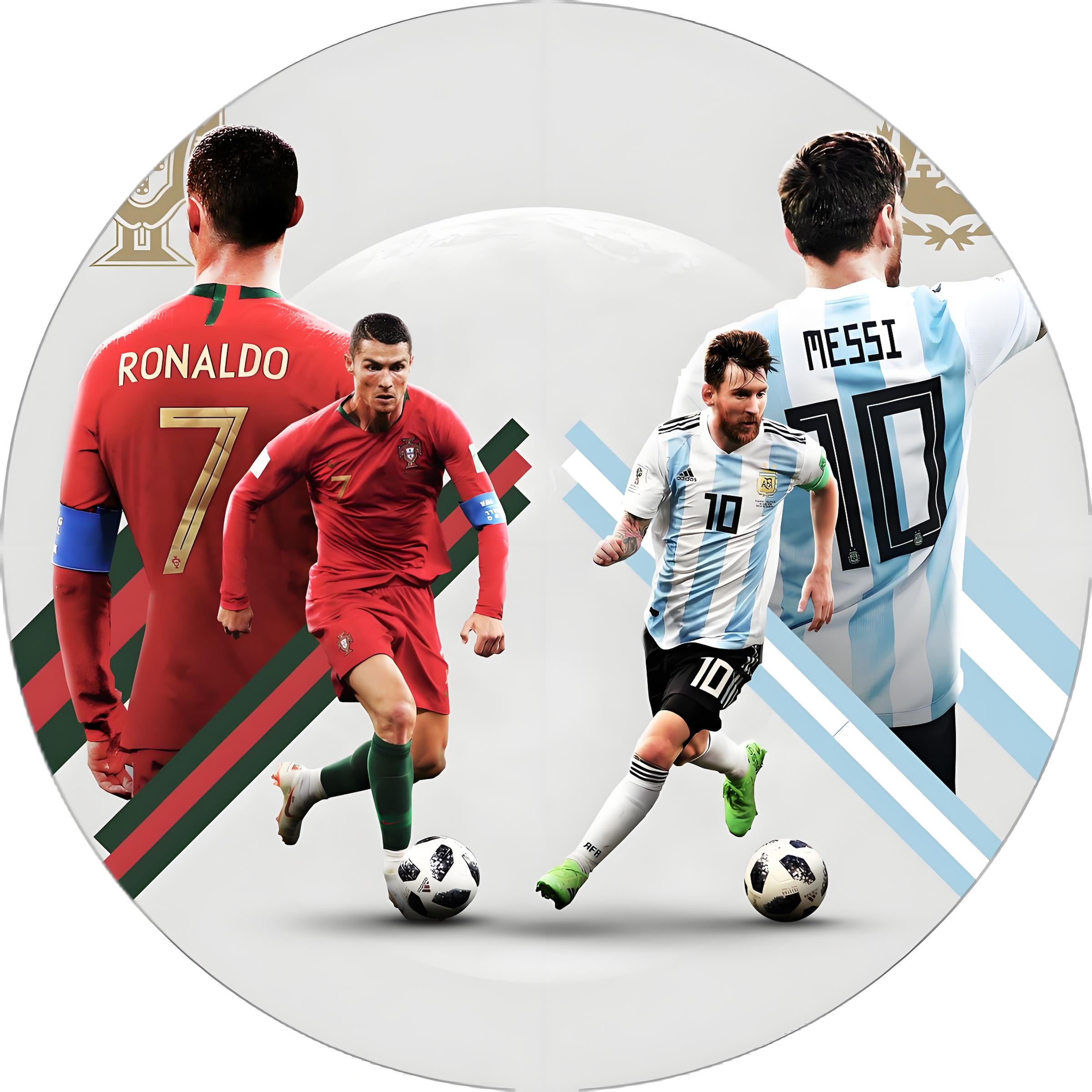 Custom Ronaldo VS Messi Round Backdrop FIFA World Cup Cover