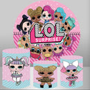 Custom Round Backdrop Cover Girls Birthday Circle Background Cylinder Plinth Covers