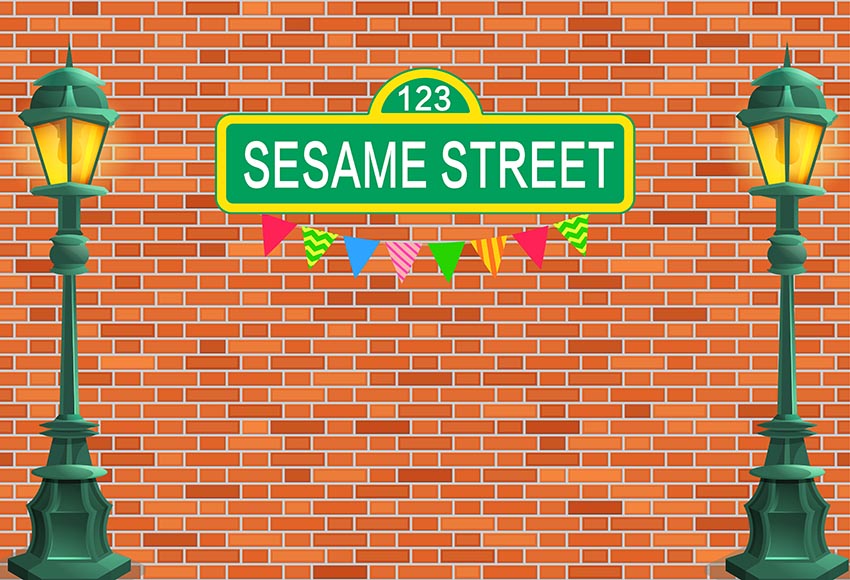 Custom Sesame Street Photo Backdrop Banner for kids