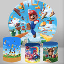 Customize Mario Backdrop Cover Round Backdrop Super Mario Birthday Party Circle Background Covers