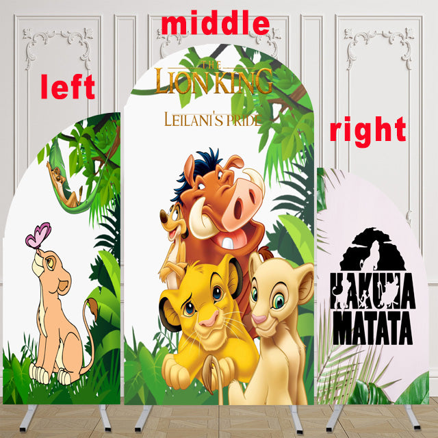 Customize The Lion King Photo Background Kids Birthday Cover Theme Arch Background Double Side Elastic Covers