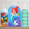 Ariel Mermaid Photo Background Little Mermaid Cover Theme Arch Background Double Side Elastic Covers