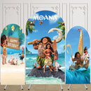 Moana Maui Photo Background Kids Birthday Party Cover Theme Arch Background Double Side Elastic Covers