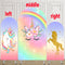 Customize Size Rainbow Theme Photo Background Cover Unicorn Theme Arch Background Double Side Elastic Covers