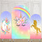 Customize Size Rainbow Theme Photo Background Cover Theme Arch Background Double Side Elastic Covers