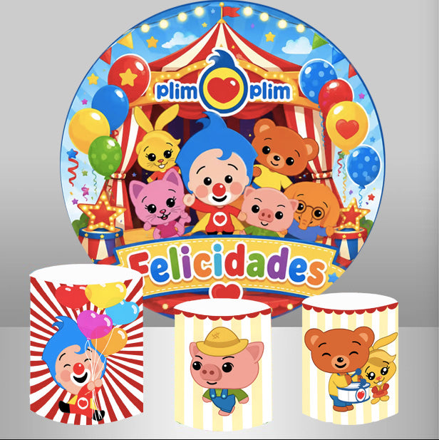Custom Plim Plim Round Backdrop Circle Background Cylinder Plinth Covers