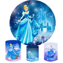 Custom Cinderella Round Backdrop Cover Princess Cylinder Plinth Covers
