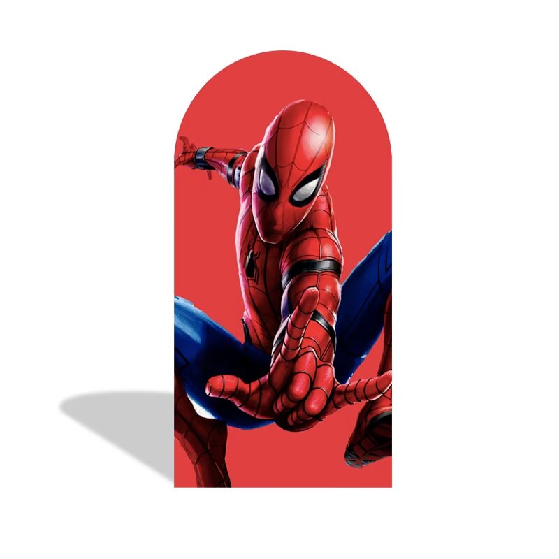 Customize Size Superhero Cartoon Photo Background Cover Arch Chiara Theme Background Double Side Elastic Covers