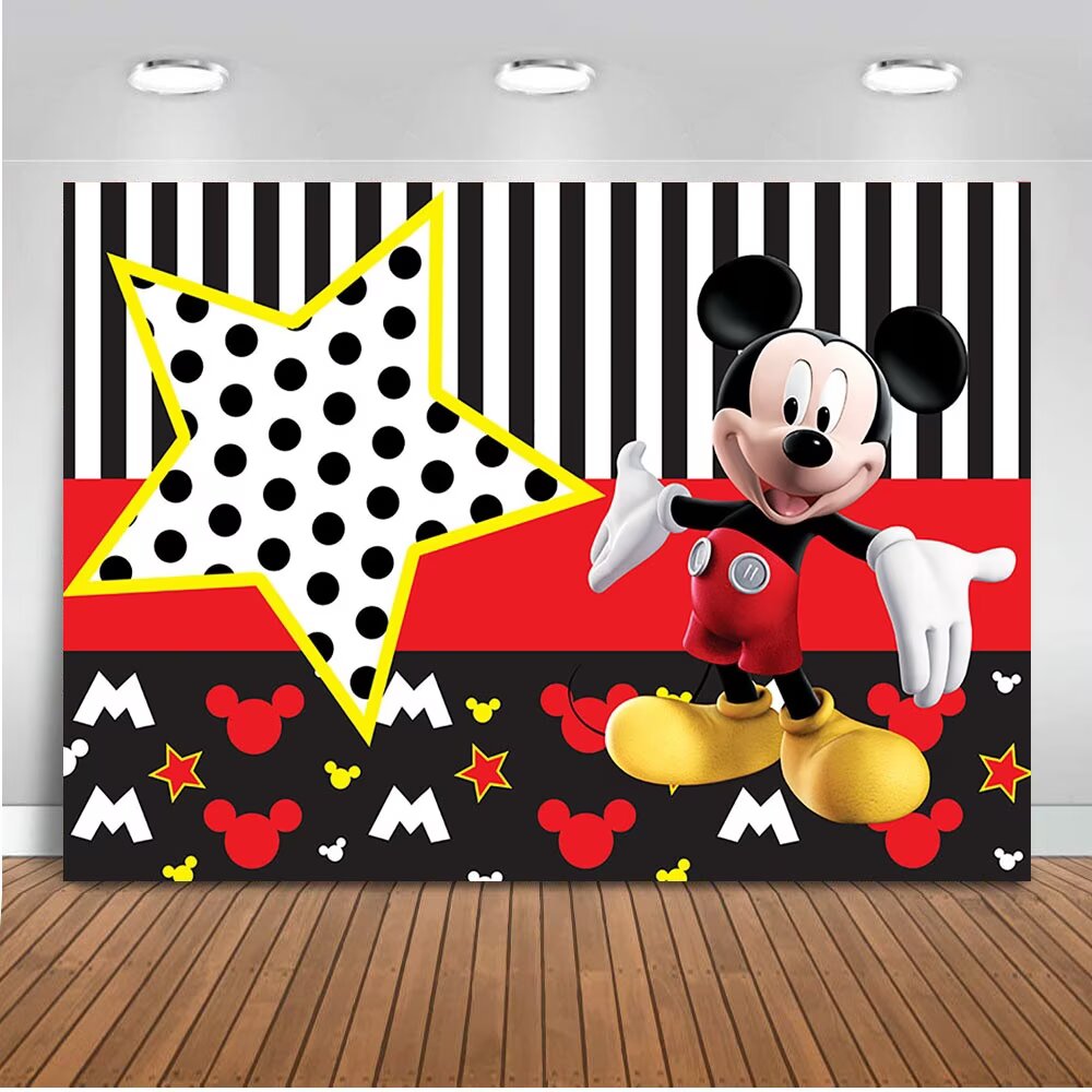Custom Mickey Mouse Photo Backdrop Banner