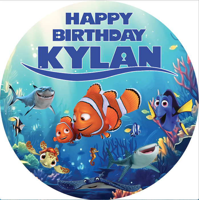 Customize Goldfish Round Backdrops Aquarium Ocean Under the sea Birthday Party Circle Background Covers