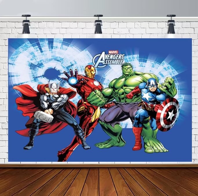 Custom Superhero Photo Backdrop Banner