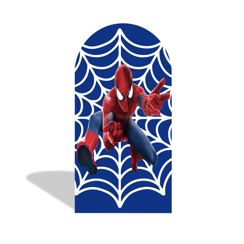 Customize Size Superhero Cartoon Photo Background Cover Arch Chiara Theme Background Double Side Elastic Covers