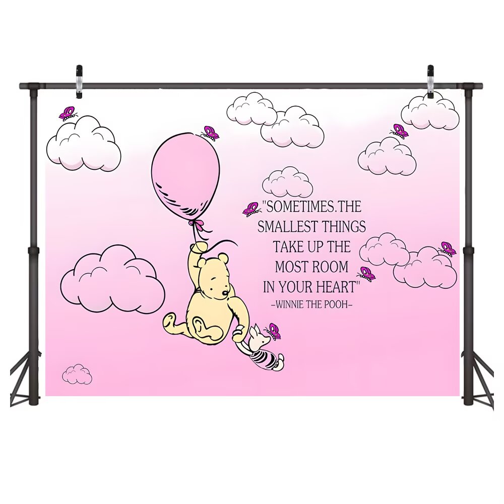 Custom Winnie the Pooh Photo Backdrop Banner for Girl
