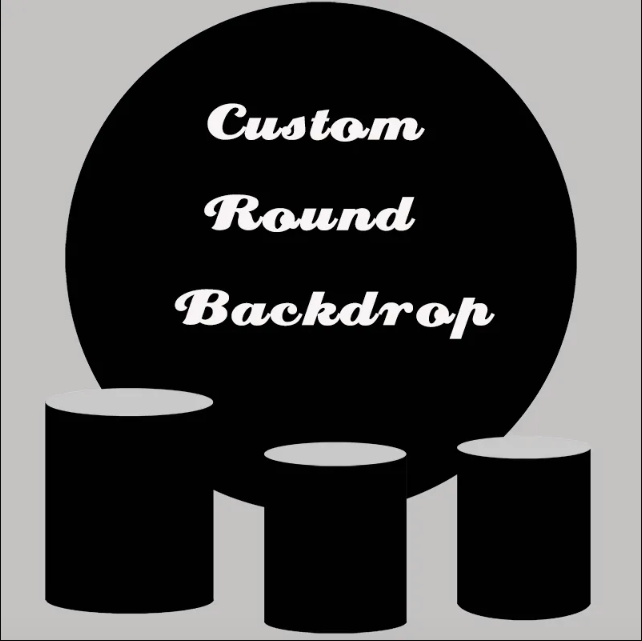 Customize Round Backdrop Covers Theme Photo Circle Background Cylinder Plinth Covers