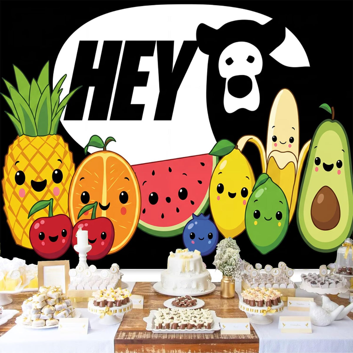 Custom Hey Bear Sensory Photo Backdrop Banner