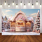 Photography Background Winter Christmas Candy Store House Snow Xmas Tree Kid Family Portrait Decor Backdrop Photo Studi