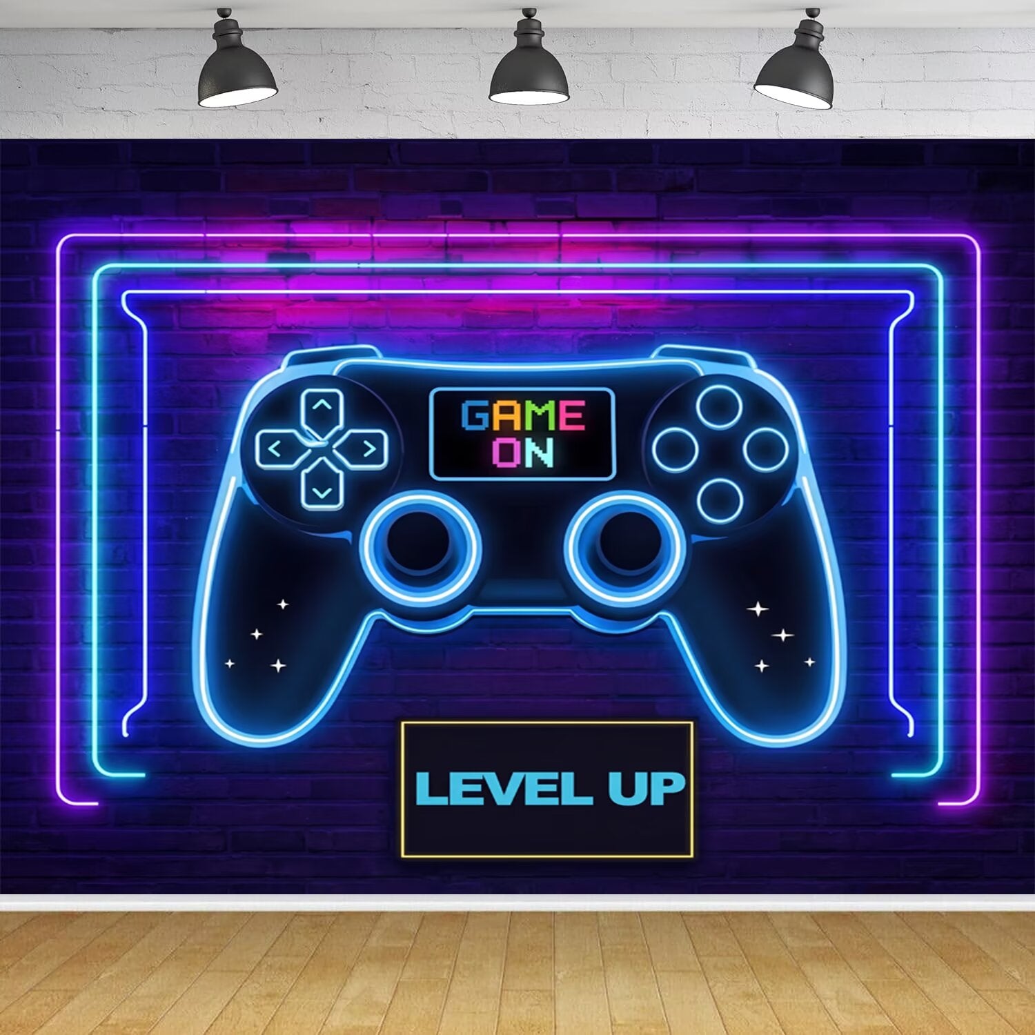 Custom Game On Level Up Photo Backdrop Banner