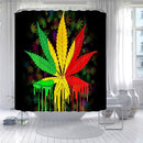 Maple Leaf Print Shower Curtain Set Bathroom Bathing Screen Anti-slip Toilet Lid Cover Carpet Rugs Home Decor