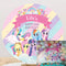 Personalize Name Birthday Cartoon Round Backdrop Girls Birthday Party Decor Circle Cake Table Background