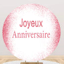 Personalize Glitter Photo Round Backdrops Girls Birthday Party Circle Background Cake Party Table Banner Covers