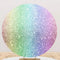 Glitter Round Backdrops Colorful Girls Birthday Party Circle Background Kids Cake Party Table Banner Covers
