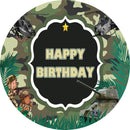 Army Sign Round Backdrops Fighter Tank Boy's Birthday Party Circle Background Boys Cake Party Table Banner Covers