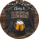 Cheers and Beers Round Backdrops Men Birthday Party Circle Background Wood Cake Party Table Banner Covers