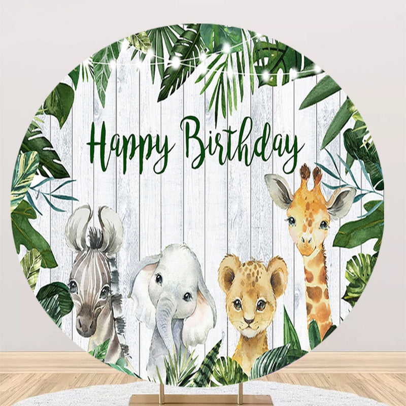 6ft Round Jungle Animal Backdrop - African Safari Photography Background For Parties