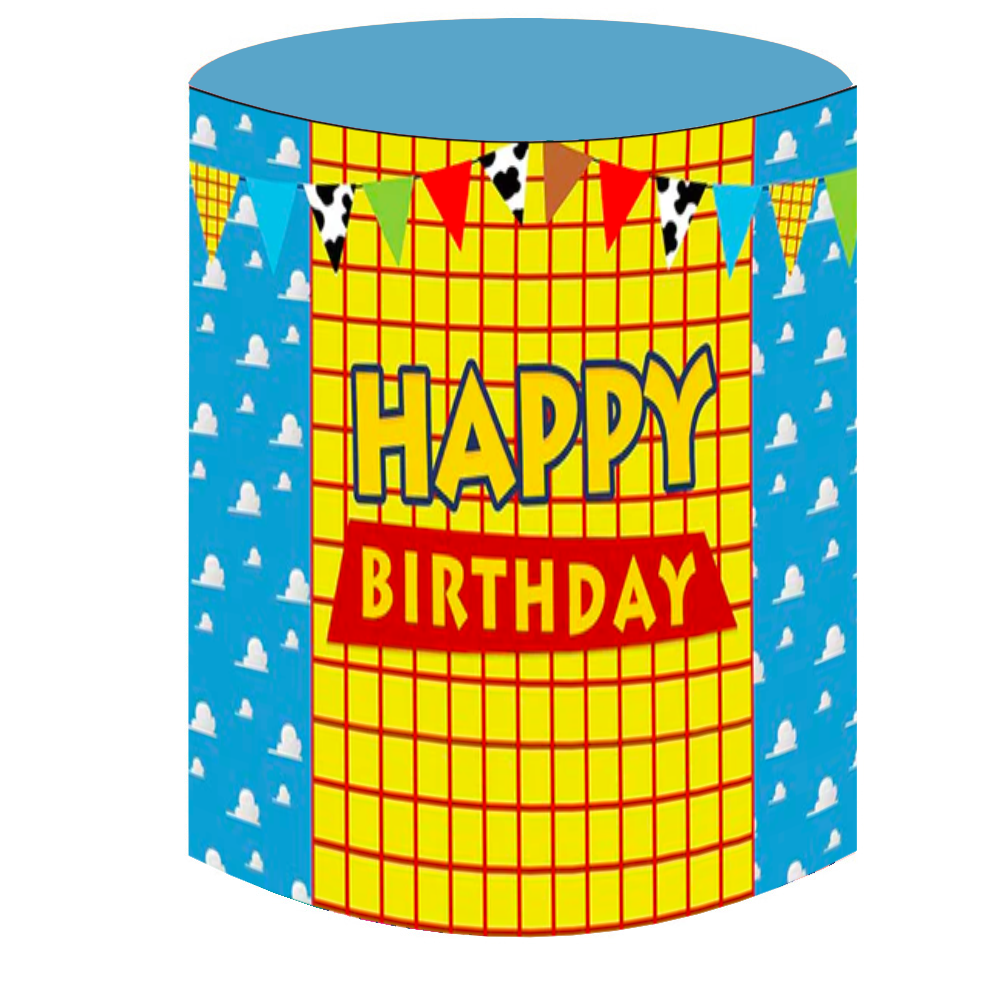 Personalize Toy Story Birthday Round Backdrop Boys Birthday Party Decor Cake Table Background