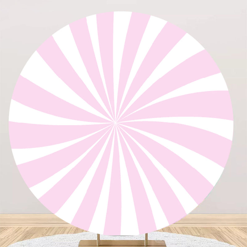 Pink Round Backdrops radiation Birthday Party Circle Background Girls Cake Party Table Banner Covers
