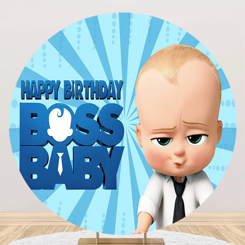 Boss Baby Verjaardagsachtergrond – Feestdoek Met Kinderthema, Voor Fotografie, Feestjes En Babyshowers