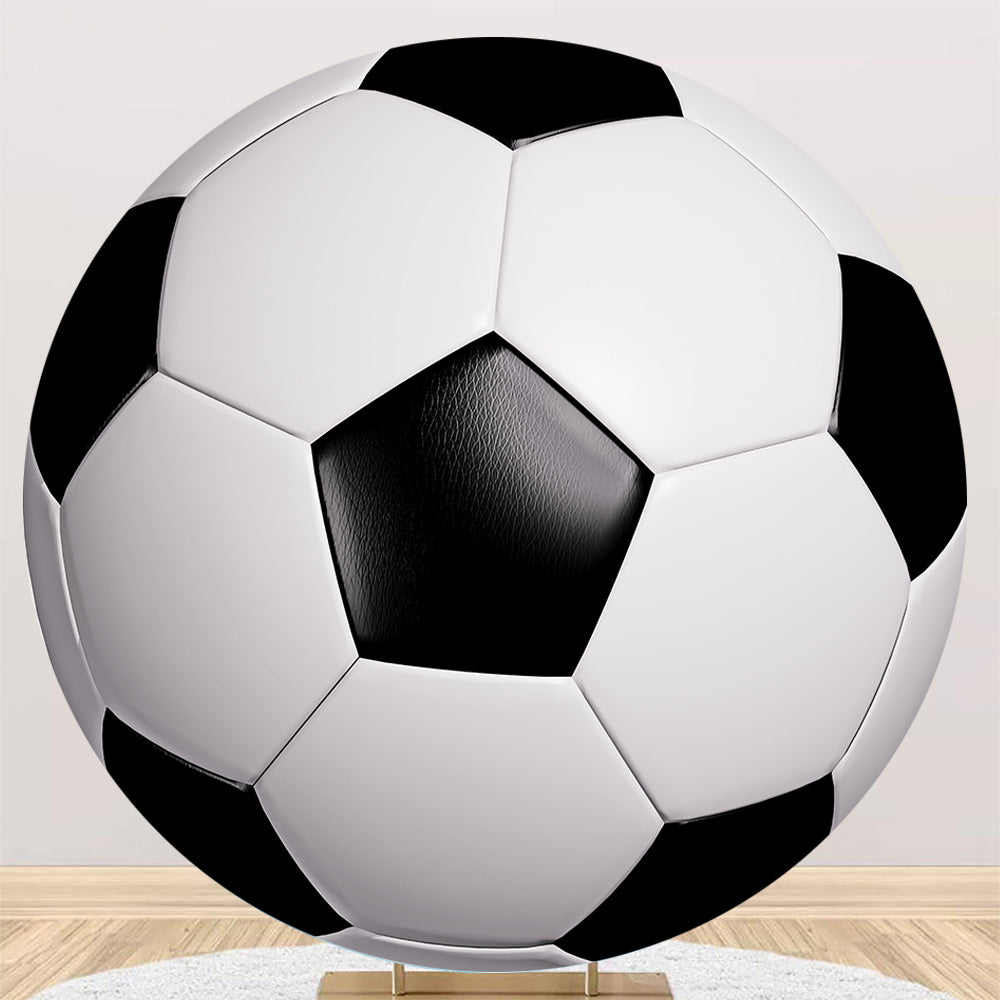 Football Round Backdrop Soccer Party Decor Circle Cake Table Background Cylinder Plinth Covers