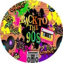 Back to the 90s Round Backdrops 90s Party Circle Background Birthday Covers