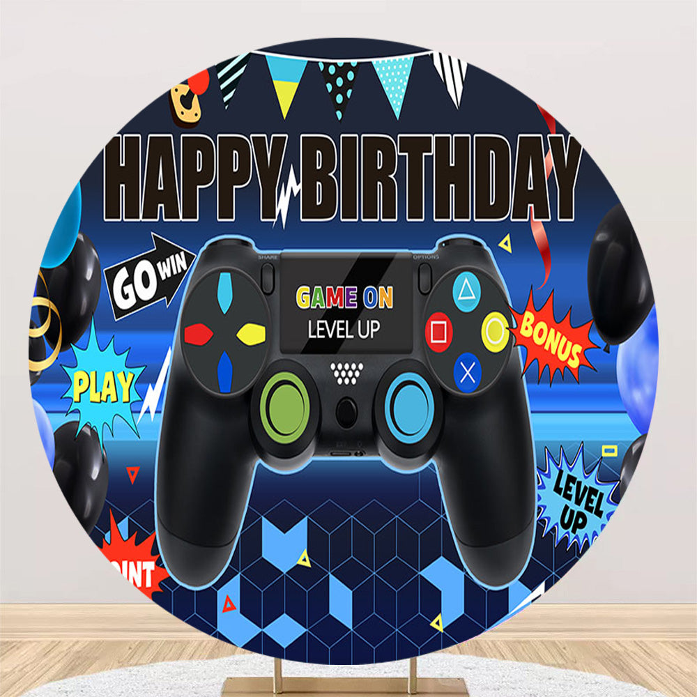 Game Time Turing One Boy Custom Birthday Backdrop