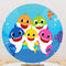 Aquarium Seas and Oceans Round Backdrop Fish Kids Birthday Party Circle Background Table Banner Covers
