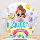 Personalize Lol Surprise Round Backdrop Girls Birthday Party Circle Background Table Banner Covers