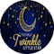 Twinkle Twinkle Little Star Photography Background Navy Blue Round Kids Birthday Party Elastic Cover Photo Backdrop Studio