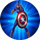 Captain America Photography Background Marvel Round Boys Birthday Party Elastic Cover Photo Backdrop Studio