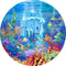 The Underwater World Mermaid Photography Background Ocean Round Girls Birthday Party Elastic Cover Photo Backdrop Studio