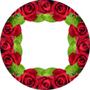 Custom Name Red Rose Round Backdrop Flowers Women Party Decor Circle Cake Table Background