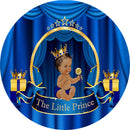 Customize Royal Blue Round Backdrop The Little Prince Boys Baby Shower Birthday Party Decor Circle Cake Table Background