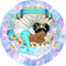 Customize Glitter Shell Round Backdrop The Little Princess Girls Baby Shower Birthday Party Decor Circle Cake Table Background