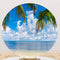Summer Ocean Round Backdrop Tropical Hawaii Luau Party Decor