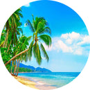 Fondos redondos tropicales hawaianos Luau, piscina de verano, océano, cumpleaños, círculo, fondo, pastel, mesa de fiesta, cubiertas de pancartas 