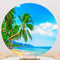 Fondos redondos tropicales hawaianos Luau, piscina de verano, océano, cumpleaños, círculo, fondo, pastel, mesa de fiesta, cubiertas de pancartas 