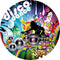 Arrière-plan rond Disco de danse, couverture de bannière de Table de fête musicale des années 90 et 80 
