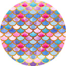 Mermaid Round Backdrops Colorful Fish Scales Party Circle Background Party Glitter Girls Cake Table Banner Covers