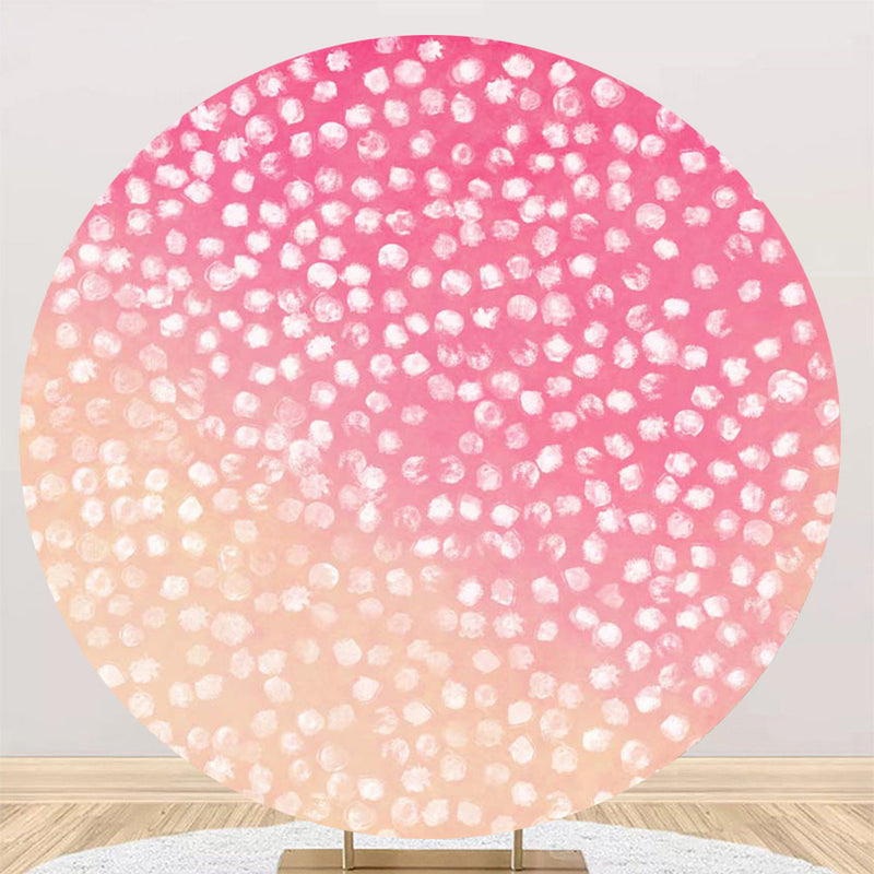 Pink Round Backdrops Baby Shower Party Circle Background Girls Birthday Cake Table Banner Covers